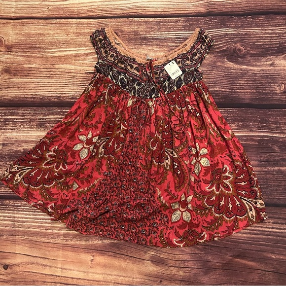 Women’s Free People  Bali Mariposa Dress, Strawberry Combo, Medium - Picture 2 of 8